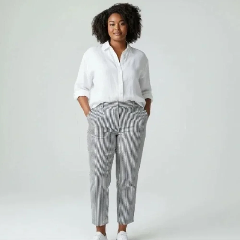 Banana Republic - Logan Stripe Linen Pant - 0 - Sri Lanka